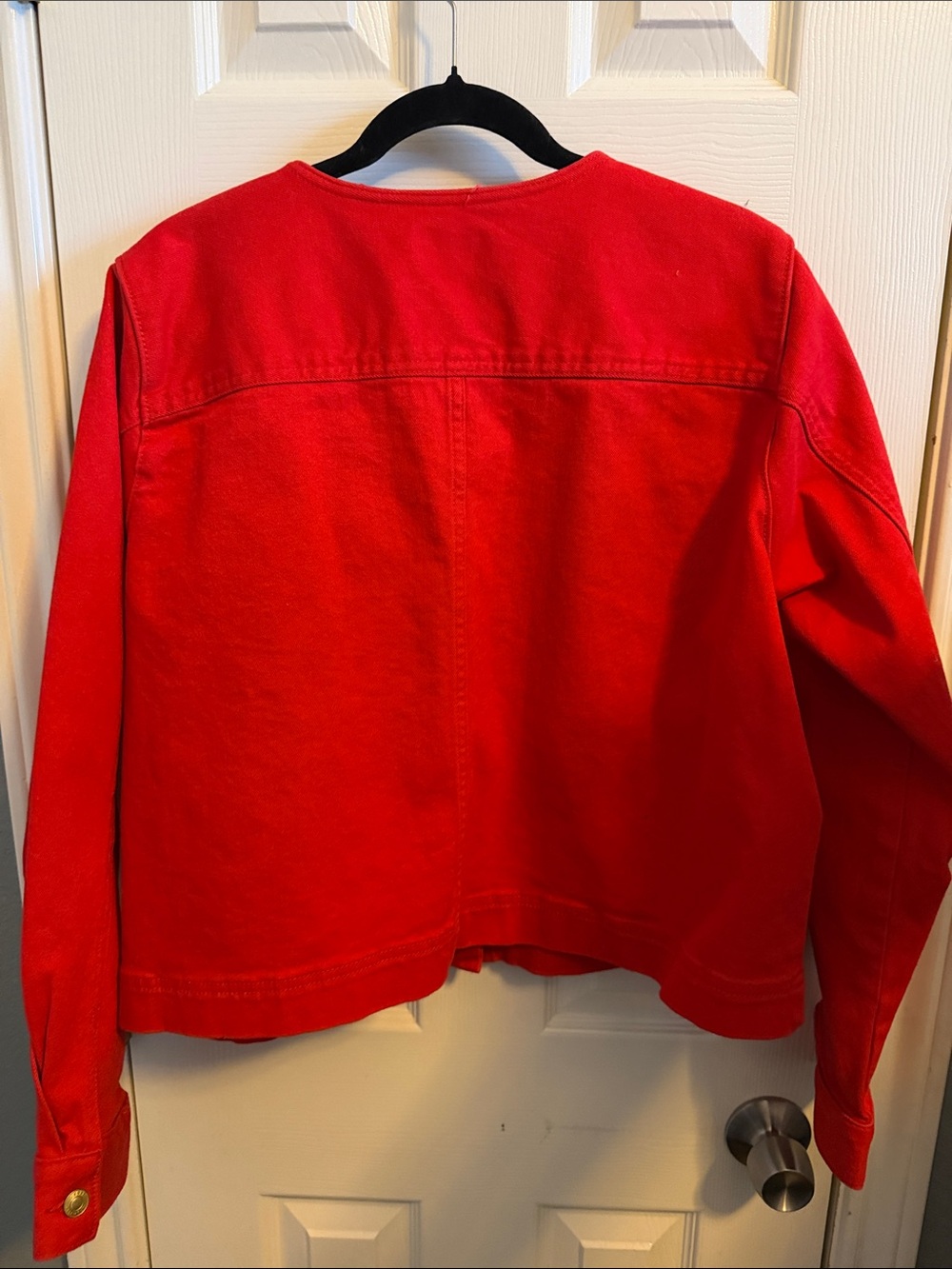 Free Assembly Red Cotton Jean Jacket - Picture 10 of 11